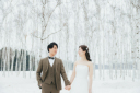 雪の中で幻想的なウェディングフォトに…♡