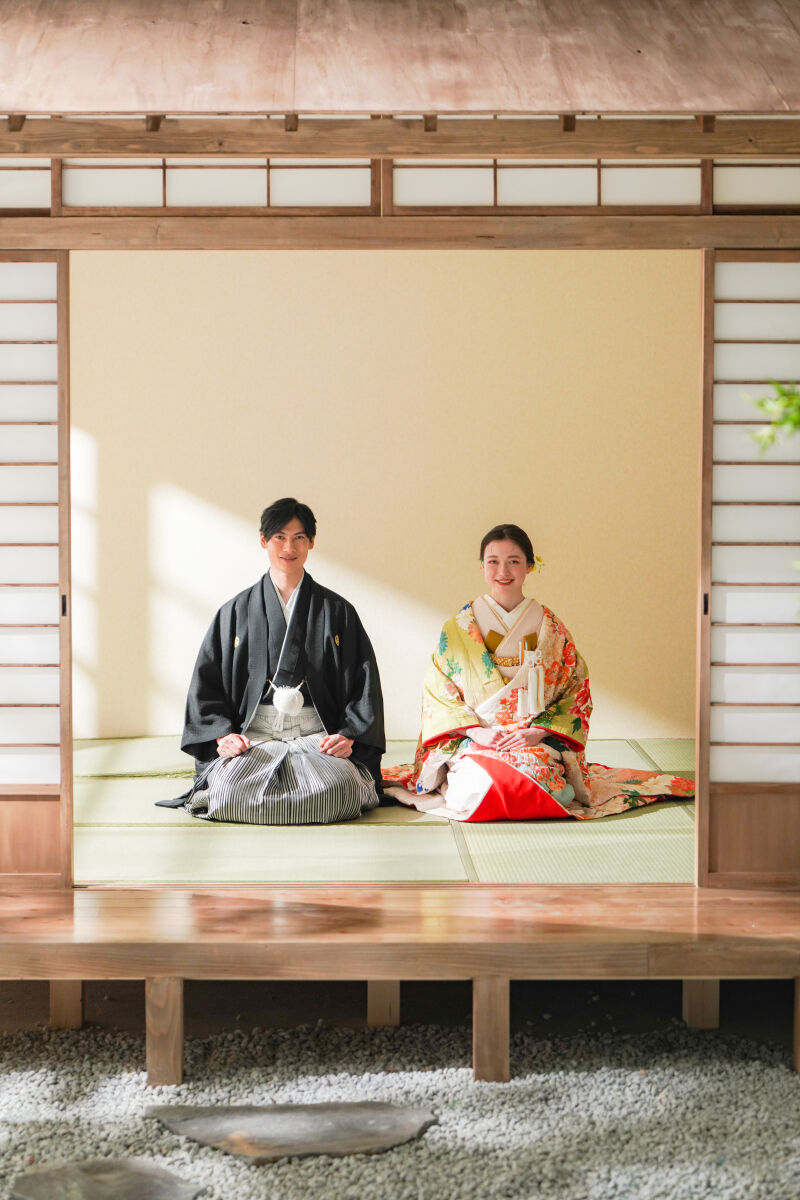 屋内庭園で叶う、伝統的な和装フォト!!