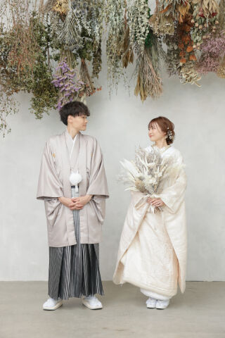 ドライフラワーのスタジオでナチュラルフォトウェディング!!