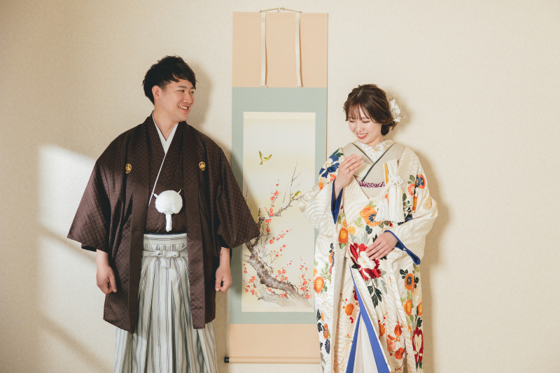 秋を先取り!いの目窓を紅葉にした屋内庭園スタジオ撮影!