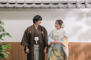 屋内庭園でお二人だけの和装フォト!