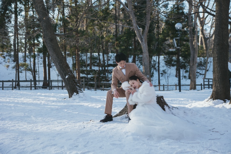 冬の前田森林公園で撮影するウエディングフォト☃️✨