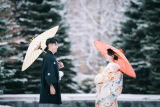 和装をグッとおしゃれにしてくれる！雪ロケーション撮影♫