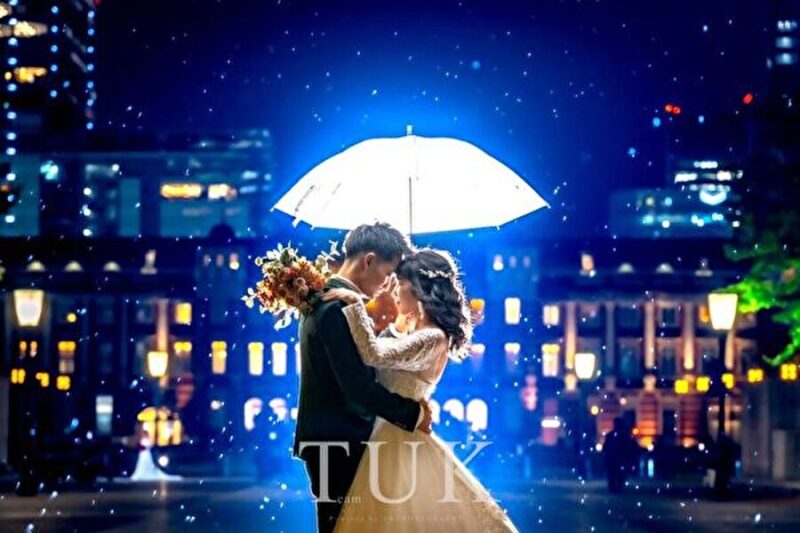 【東京駅前撮り】ウェディングフォトは雨が降っても美しい!