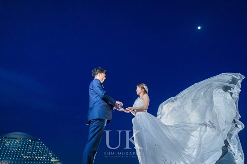 【結婚式前撮り】神戸港の夜景とプロポーズの場所で記念に残るウェディングフォト!