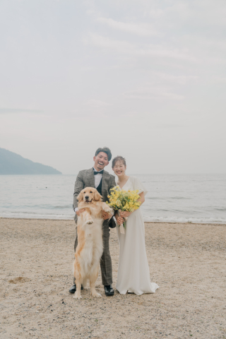 琵琶湖にて★愛犬と一緒に撮影！