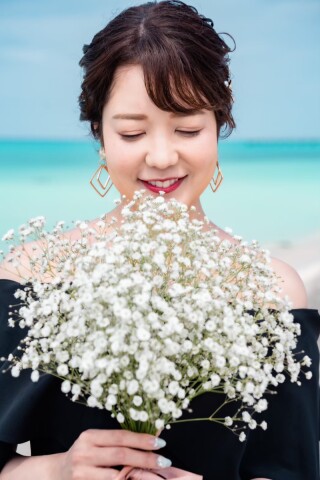 生花、かすみ草ブーケ