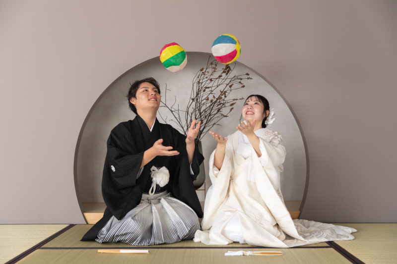 お持ち込みのアイテムを使ってお二人らしい撮影を♪