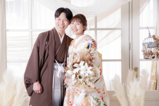 笑顔がとっても素敵なお二人♪和装スタジオ撮影！