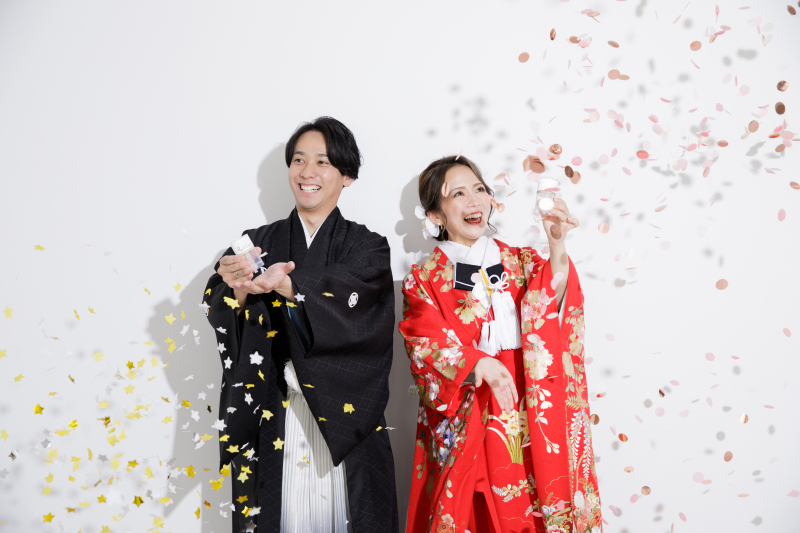 自然光降り注ぐスタジオで!和装色打掛撮影♪