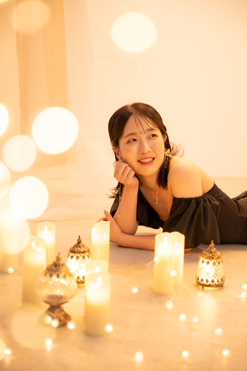 スタジオでナイト風ウェディング撮影もできちゃう♡