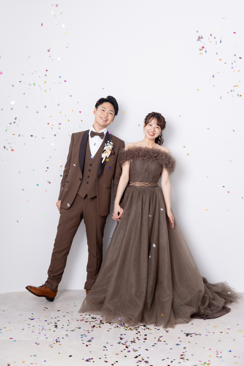 天候に左右されないスタジオ撮影☆和装+洋装98,000円