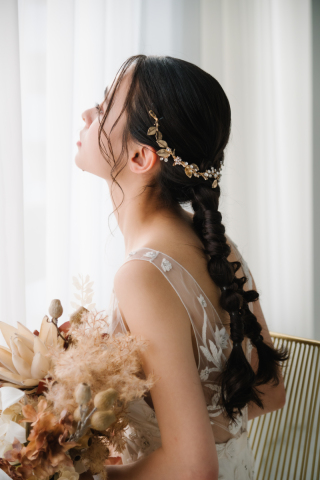 ヘッドアクセサリーで華やかに♪