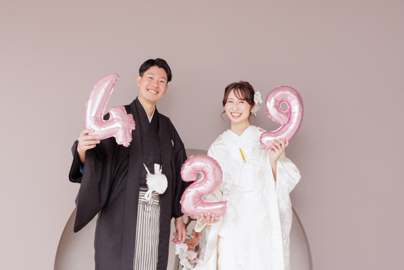 笑顔が素敵なお二人♡和装スタジオ撮影♪