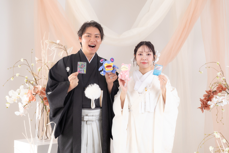 お持ち込みのアイテムを使ってお二人らしい撮影を♪