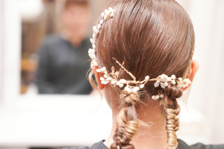 フィッシュボーンの花嫁ヘア