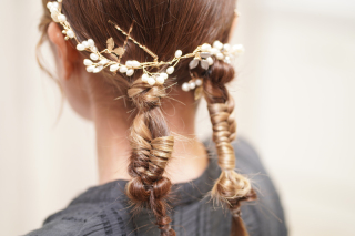 フィッシュボーンの花嫁ヘア