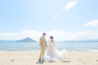夏の元宇品で爽やかなウェディングフォトを撮りませんか？