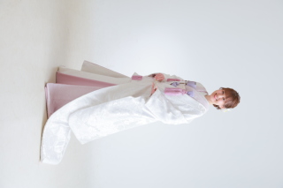 白無垢×紫コーディネート