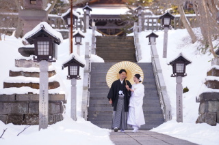 那須温泉神社さんでの和装雪ロケ