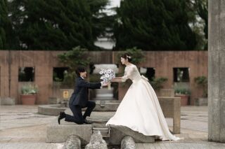 透明感ある空の下で公園フォト♪