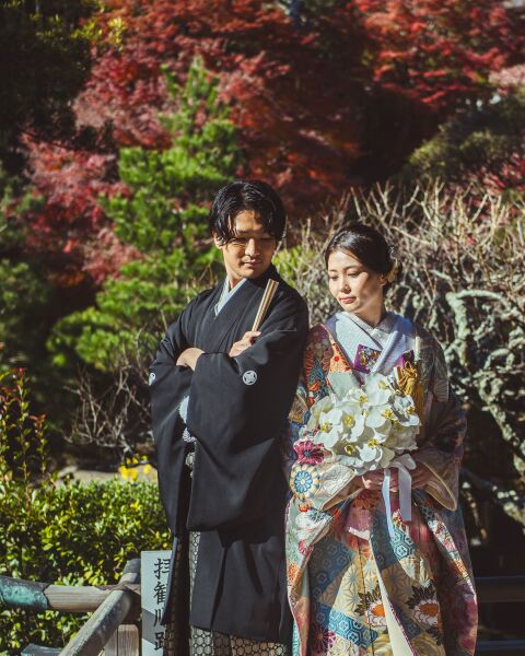 秋色に染まる寺院で記念の一枚【鎌倉】