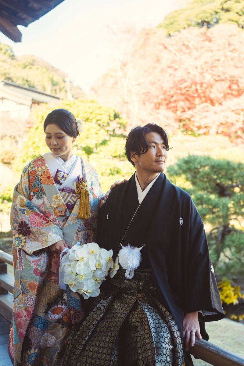 紅葉に染まる鎌倉寺院