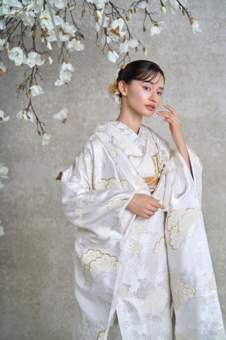 オリジナル和装　【流水松竹梅に鶴】