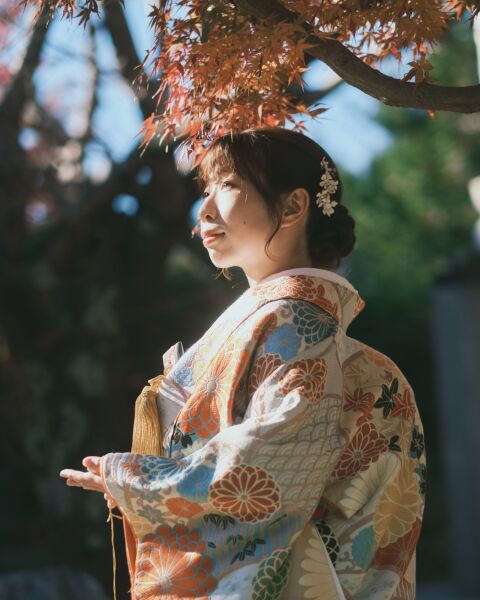 秋色に染まる寺院で記念の一枚【鎌倉】