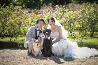 大切な家族と一緒に*愛犬と叶える洋装ウェディングフォト