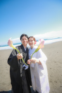 白無垢姿で海辺へ♡伊豆で叶える和装ロケーションフォト