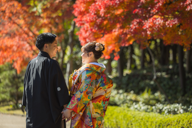 【スタジオAQUA】紅葉と一緒に和装撮影