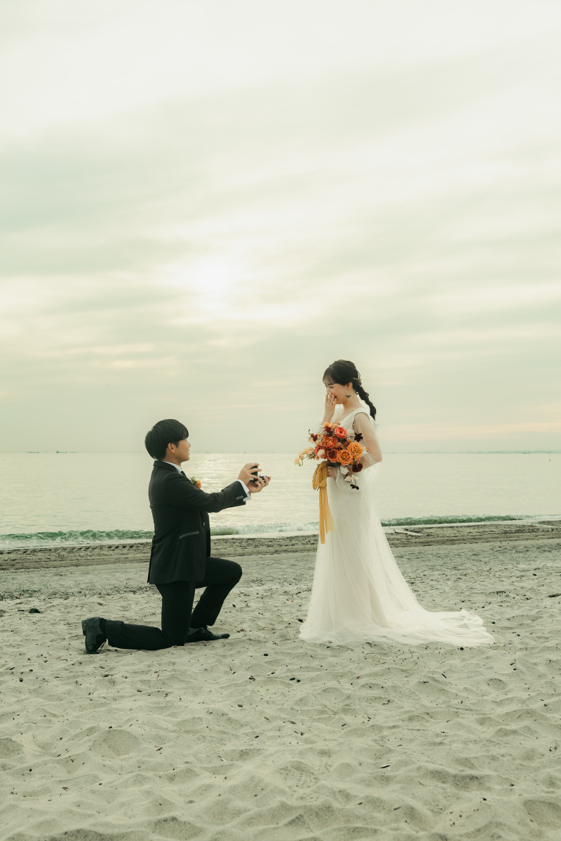 赤く染まる稲毛の海