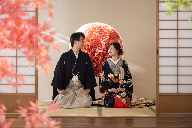 【スタジオAQUA】色打掛で屋内庭園スタジオ撮影！