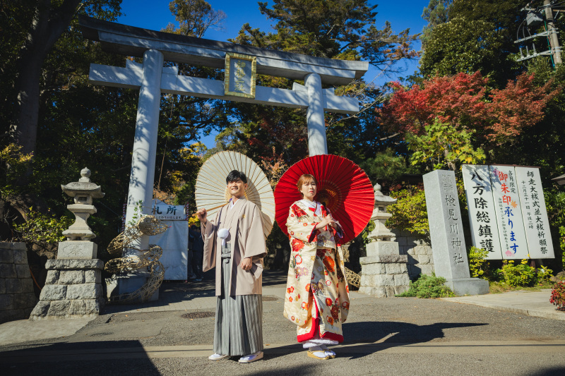 【スタジオAQUA】検見川神社での和装撮影