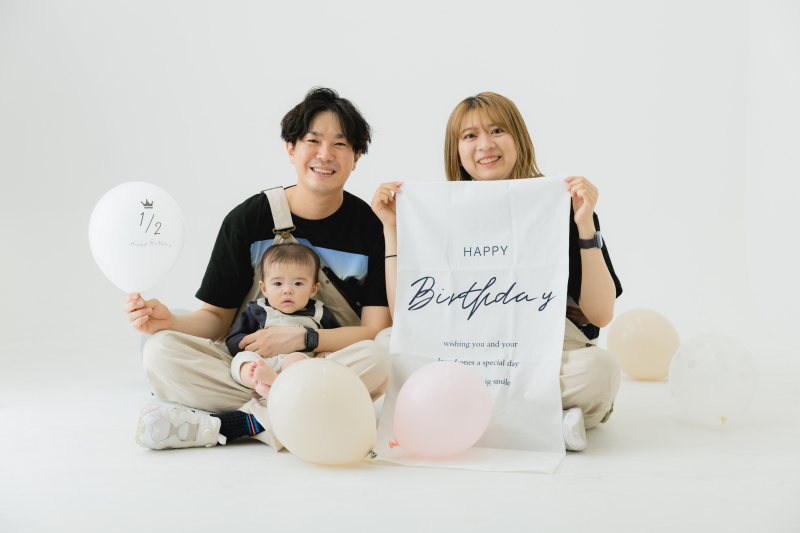 【スタジオAQUA】ライフフォトでのお子様ハーフバースデー撮影！