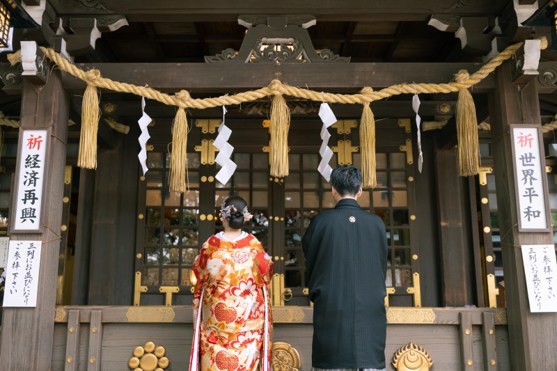 【スタジオAQUA】神社で和装前撮り