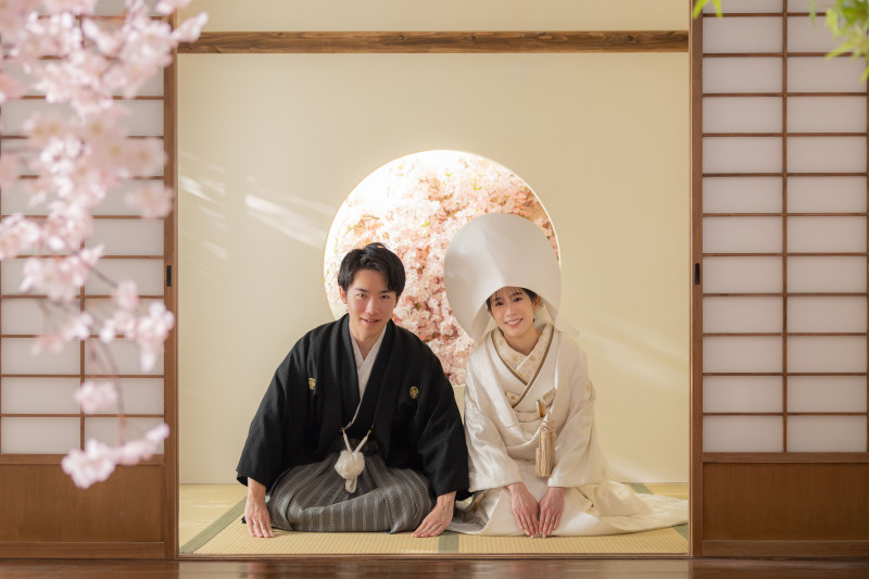 【スタジオAQUA】屋内庭園で和装をしっかり残す。