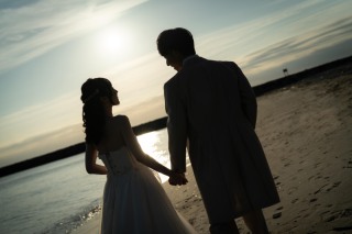 夕日の稲毛海浜公園