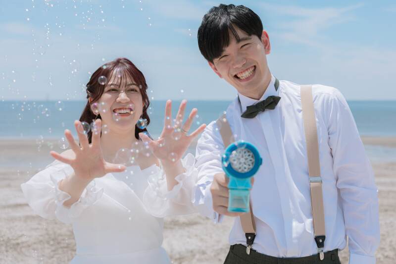 【スタジオAQUA】稲毛海浜公園でウェディングと私服フォト!