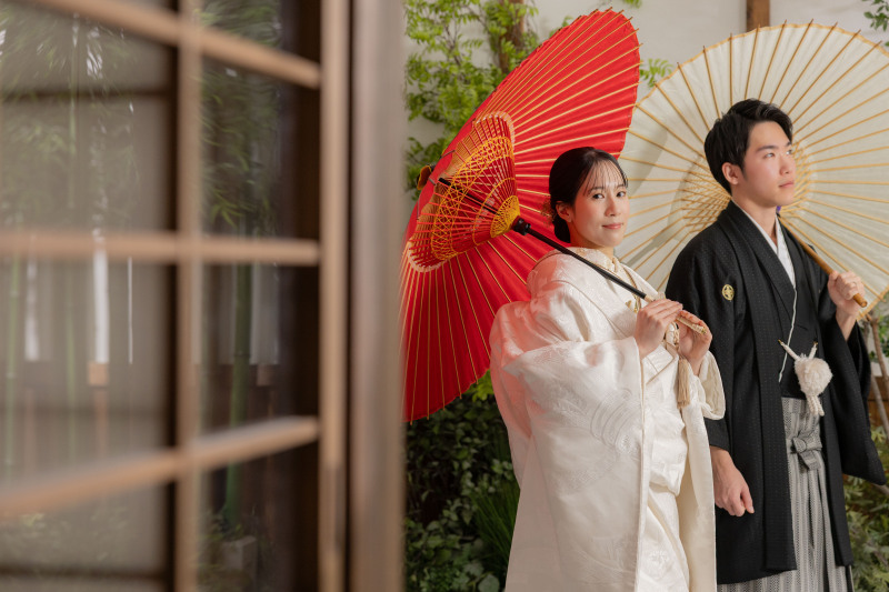 【スタジオAQUA】屋内庭園で和装をしっかり残す。