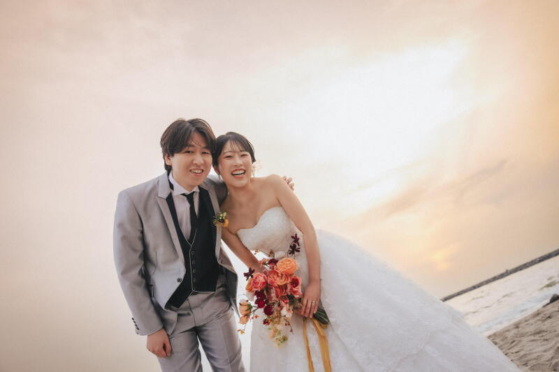 【スタジオAQUA】稲毛の海で夕陽撮影♩