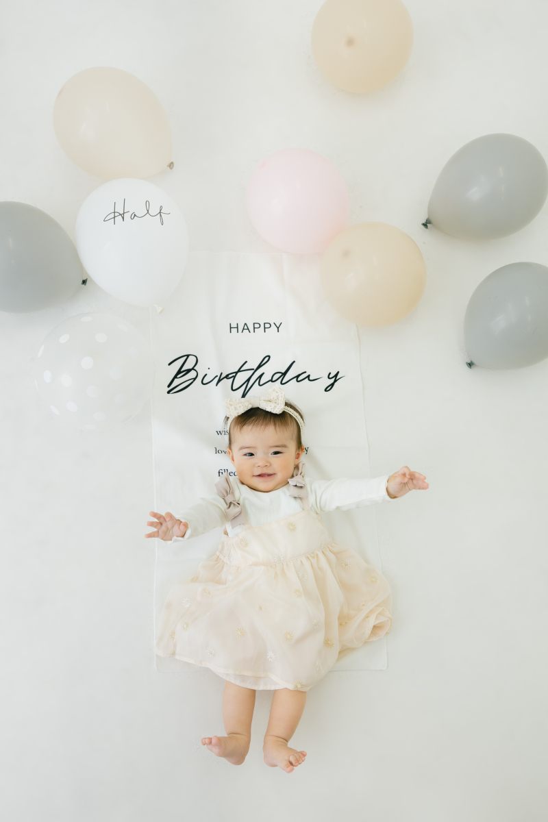 【スタジオAQUA】ライフフォトでのお子様ハーフバースデー撮影！
