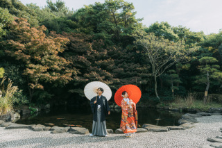 【スタジオAQUA】紅葉の見浜園、和装撮影