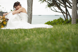 #43　ベージュタキシード＆マーメイドドレス♡