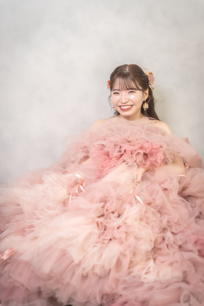 くすみピンク×ティアード♡大人可愛いドレスコーデ