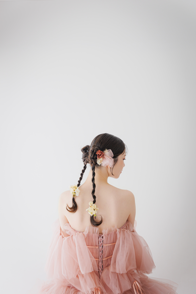 くすみピンクの幾重チュールが紡ぐ、お姫様みたいな一日