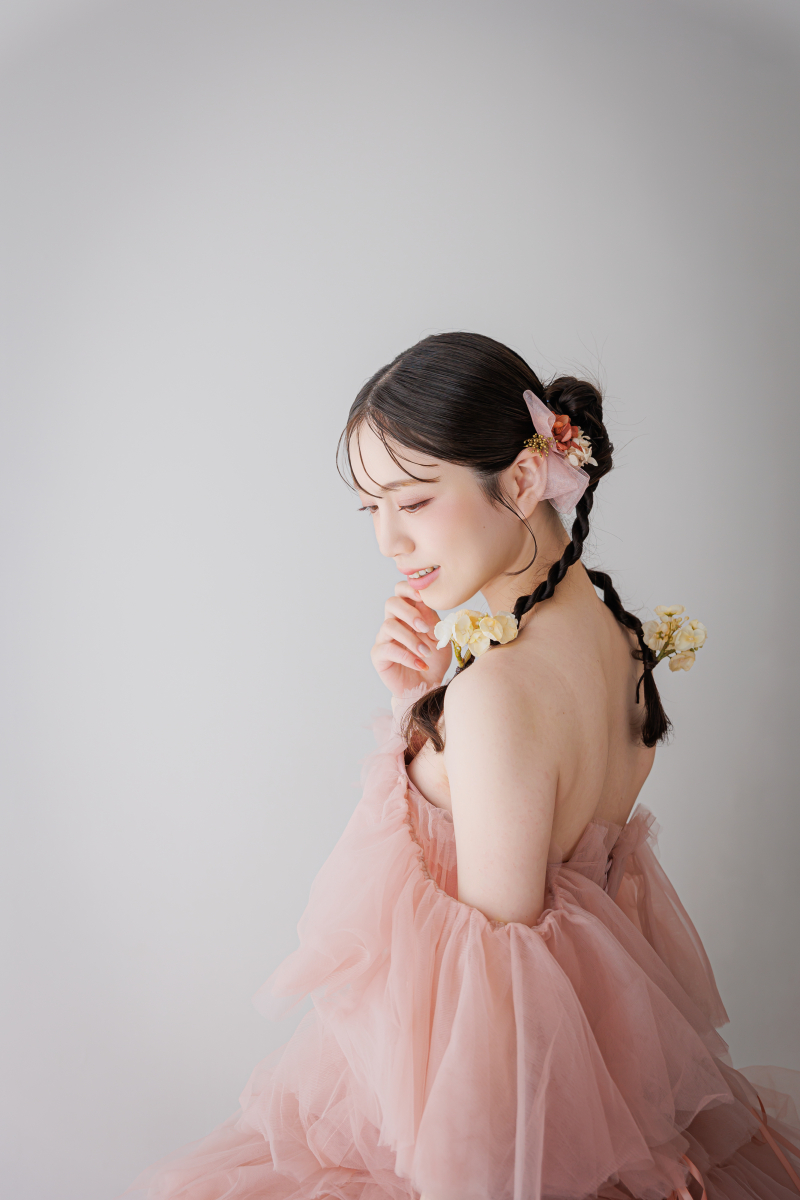 くすみピンクの幾重チュールが紡ぐ、お姫様みたいな一日