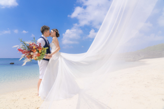 ロングベールが映える海