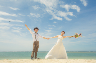 リゾートウェディングフォトにぴったりのアラハビーチ